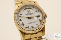 ROLEX Day Date 36mm 18K Gold Case White Roman Dial Automatic Limited Stainless Steel AYZ2440302036840