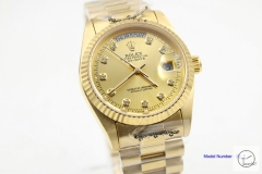 ROLEX Day Date 36mm 18K Gold Case Gold Dial Automatic Limited Stainless Steel AYZ2429302036820