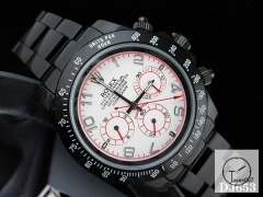 Rolex Daytona White Dial Black DLC PVD Custom Stainless Steel 116520 Black Dial Custom AAYZ25368579450