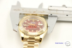 ROLEX Day Date 40mm 18K Gold Case Red Diamond Dial Automatic Limited Stainless Steel AYZ2455902036860