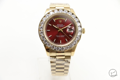ROLEX Day Date 40mm 18K Gold Case Red reen Dial Big Diamond Bezel Automatic Limited Stainless Steel AYZ3466902036820