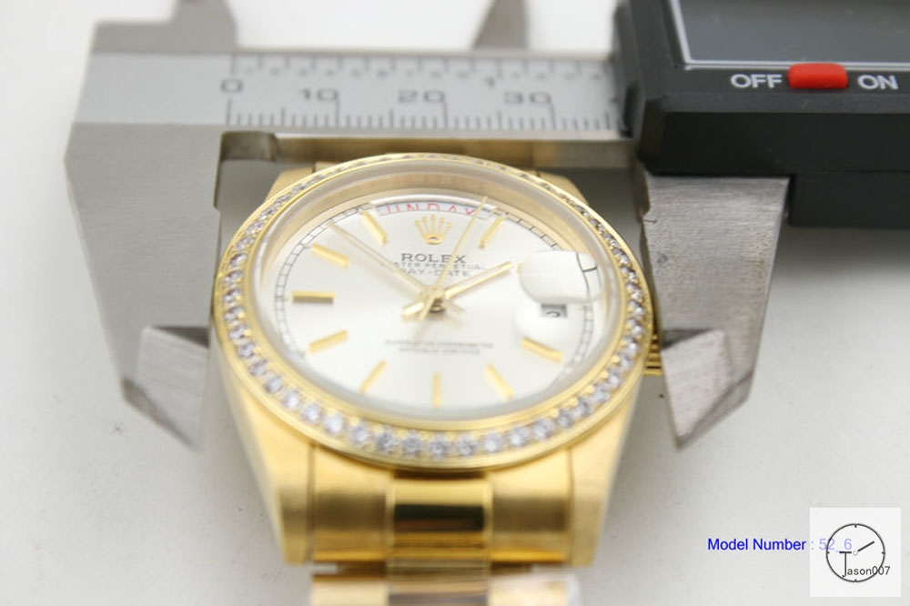 ROLEX Day Date 36mm 18K Gold Case Silver Dial Automatic Limited Stainless Steel AYZ243702036820