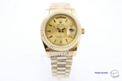 ROLEX Day Date 36mm 18K Gold Case Yellow Gold Dial Automatic Limited Stainless Steel AYZ2443902036840