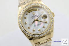 ROLEX Day Date 40mm 18K Gold Case Shell Diamond Dial Diamond Bezel Automatic Limited Stainless Steel AYZ2451902036880