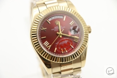 ROLEX Day Date 40mm 18K Gold Case Red Dial Big Diamond Bezel Automatic Limited Stainless Steel AYZ3470902036820
