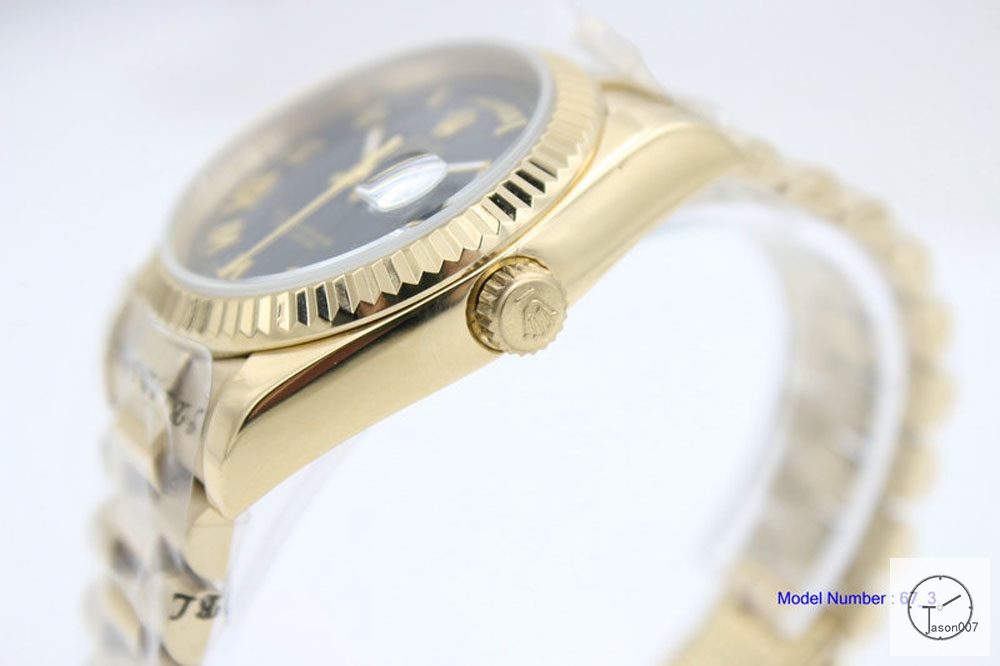 ROLEX Day Date 36mm 18K Gold Case Black Roman Dial Automatic Limited Stainless Steel AYZ2442902036840