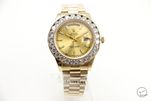 ROLEX Day Date 40mm 18K Gold Case Gold Dial Big Diamond Bezel Automatic Limited Stainless Steel AYZ3463902036820