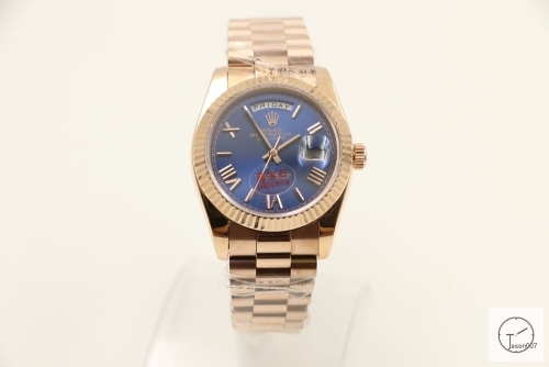 ROLEX Day-Date 40mm Chocolate Dial 18K Everose Gold President Blue New Roman Dial Automatic Unisex Watch AYZ2488902036880
