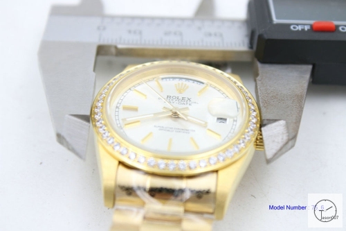 ROLEX Day Date 36mm 18K Gold Case Silver Dial Diamond Bezel Automatic Limited Stainless Steel AYZ2444902036840