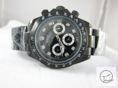 Rolex Daytona Black Diamond Dial DLC PVD Custom Stainless Steel 116520 Black Dial Custom AAYZ25348579450