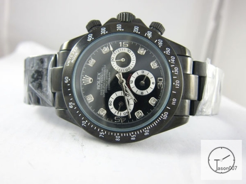 Rolex Daytona Black Diamond Dial DLC PVD Custom Stainless Steel 116520 Black Dial Custom AAYZ25348579450