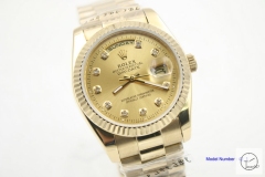 ROLEX Day Date 36mm 18K Gold Case Gold Dial Automatic Limited Stainless Steel AYZ2432302036820