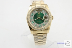 ROLEX Day Date 36mm 18K Gold Case Green Dial Automatic Limited Stainless Steel AYZ24302036880