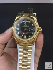 ROLEX Day Date 40mm 18K Gold Case Black Dial Big Diamond Bezel Automatic Limited Stainless Steel AYZ2473902036860
