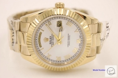 ROLEX Day Date 40mm 18K Gold Case Silver Roman Dial Diamond Bezel Automatic Limited Stainless Steel AYZ244902036860