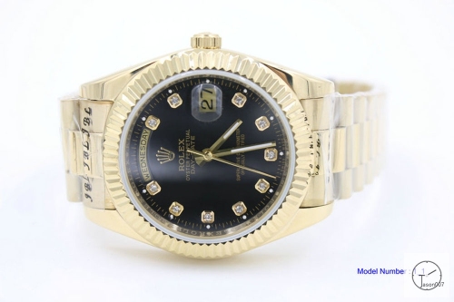 ROLEX Day Date 40mm 18K Gold Case Black Dial Diamond Bezel Automatic Limited Stainless Steel AYZ2447902036860