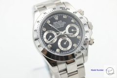 ROLEX Cosmograph Daytona Black Diamond Dial Stainless Steel Oyster Bracelet Automatic Men's Watch 151216520 AAYZ28569420