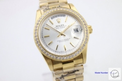 ROLEX Day Date 36mm 18K Gold Case White Dial Automatic Limited Stainless Steel AYZ243902036840