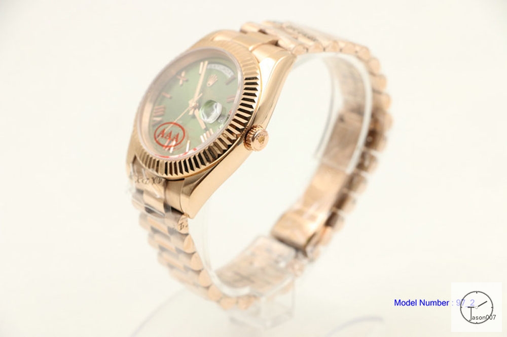 ROLEX Day-Date 40mm Chocolate Dial 18K Everose Gold President Green Dial Automatic Unisex Watch AYZ2487902036880