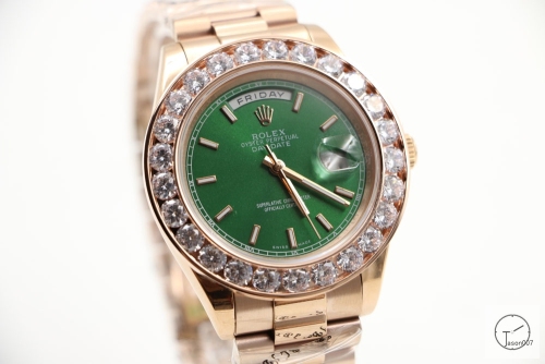ROLEX Day-Date White Dial 18K Everose Gold President Green Dial Automatic Men's Watch AYZ35019902036840