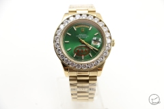 ROLEX Day Date 40mm 18K Gold Case Green Dial Big Diamond Bezel Automatic Limited Stainless Steel AYZ3465902036820