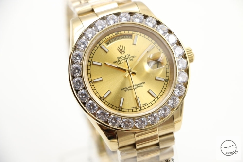 ROLEX Day Date 40mm 18K Gold Case Gold Dial Big Diamond Bezel Automatic Limited Stainless Steel AYZ3463902036820