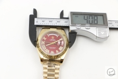 ROLEX Day Date 40mm 18K Gold Case Red Dial Big Diamond Bezel Automatic Limited Stainless Steel AYZ3469902036820