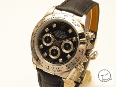 ROLEX Cosmograph Daytona Black Diamond Dial Automatic Movement Brown Leather Strap Oyster Bracelet Automatic Men's Watch 116519 AAYZ25278579420