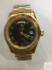 ROLEX Day Date 40mm 18K Gold Case Black Dial Big Diamond Bezel Automatic Limited Stainless Steel AYZ247902036860