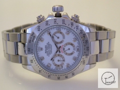 ROLEX Cosmograph Daytona Silver Diamond Dial Stainless Steel Oyster Bracelet Automatic Men's Watch 116520 AAYZ25108569420