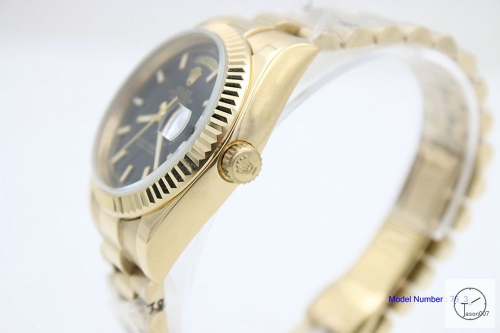 ROLEX Day Date 36mm 18K Gold Case Black Dial Diamond Bezel Automatic Limited Stainless Steel AYZ2445902036840