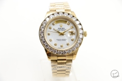 ROLEX Day Date 40mm 18K Gold Case Silver Dial Big Diamond Bezel Automatic Limited Stainless Steel AYZ3462902036820