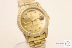 ROLEX Day Date 36mm 18K Gold Case Diamond Bezel Yellow Gold Dial Automatic Limited Stainless Steel AYZ2426302036820