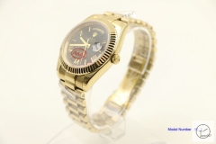ROLEX Day Date 40mm 18K Gold Case Black New Roman Dial Automatic Limited Stainless Steel AYZ2453902036860
