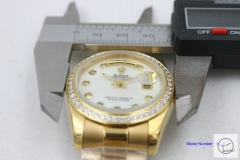 ROLEX Day Date 36mm 18K Gold Case Silver Dial Diamond Bezel Automatic Limited Stainless Steel AYZ2446902036800