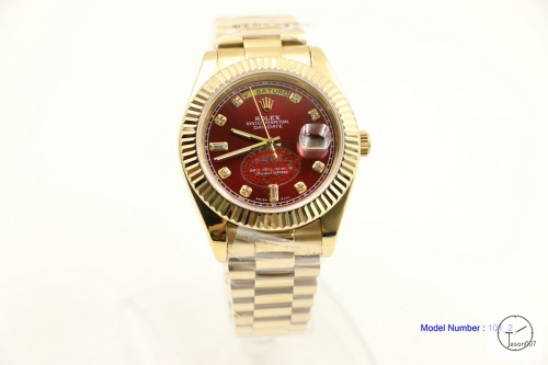 ROLEX Day Date 40mm 18K Gold Case Red Diamond Dial Automatic Limited Stainless Steel AYZ2455902036860