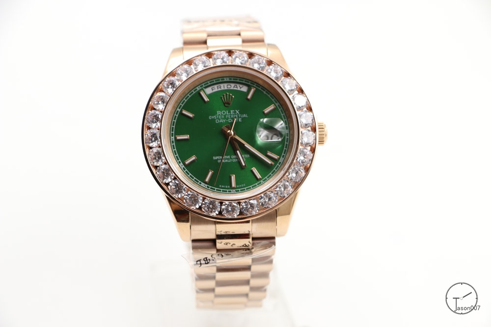 ROLEX Day-Date White Dial 18K Everose Gold President Green Dial Automatic Men's Watch AYZ35019902036840