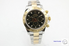 Rolex Cosmograph Daytona Two Tone Black Diamond Dial Stainless steel and 18K Yellow Gold Oyster Bracelet Automatic Men's Watch 116523 AAYZ25478579440