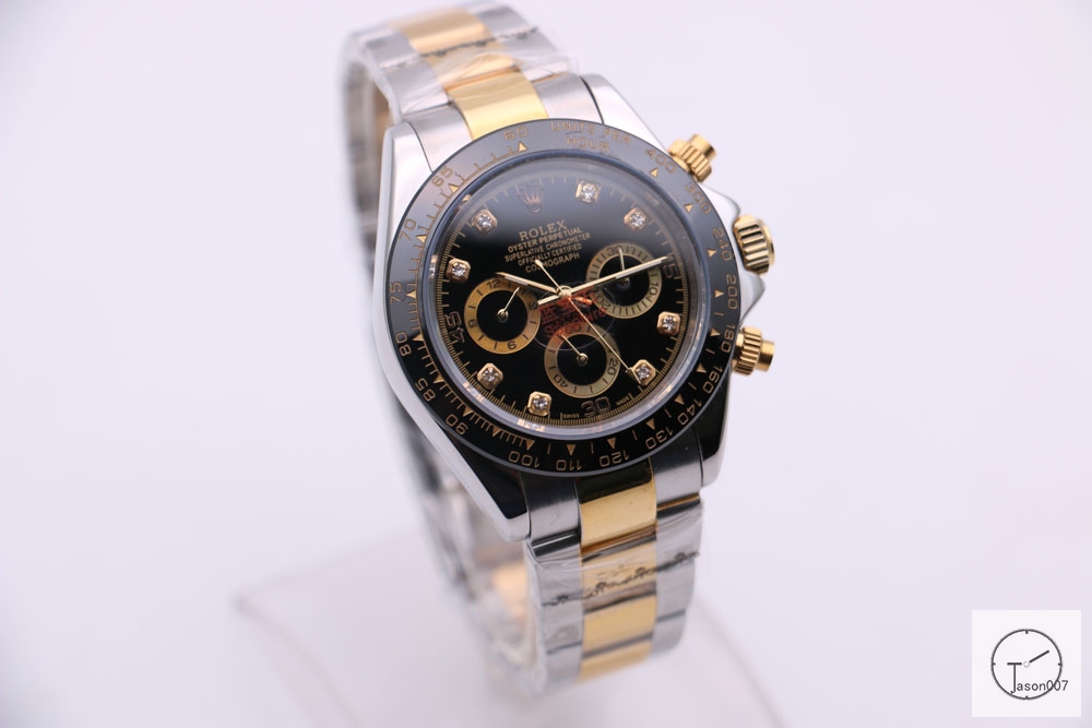 Rolex Cosmograph Daytona Two Tone Black Diamond Dial Stainless steel and 18K Yellow Gold Oyster Bracelet Automatic Men's Watch 116523 AAYZ2553813579440