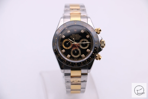 Rolex Cosmograph Daytona Two Tone Black Diamond Dial Stainless steel and 18K Yellow Gold Oyster Bracelet Automatic Men's Watch 116523 AAYZ2553813579440