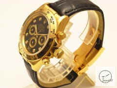 Rolex Cosmograph Daytona 18k Gold Black Diamond Dial Stainless steel and 18K Yellow Gold Oyster Bracelet Automatic Brown Leather Strap Men's Watch 116508 AAYZ2569805579440