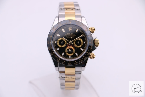 Rolex Cosmograph Daytona Two Tone Black Diamond Dial Stainless steel and 18K Yellow Gold Oyster Bracelet Automatic Men's Watch 116523 AAYZ25498579440