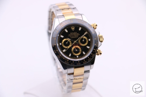 Rolex Cosmograph Daytona Two Tone Black Diamond Dial Stainless steel and 18K Yellow Gold Oyster Bracelet Automatic Men's Watch 116523 AAYZ25498579440