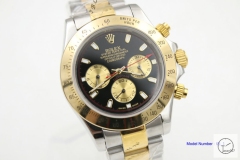 Rolex Cosmograph Daytona Two Tone Black Diamond Dial Stainless steel and 18K Yellow Gold Oyster Bracelet Automatic Men's Watch 116523 AAYZ25468579440