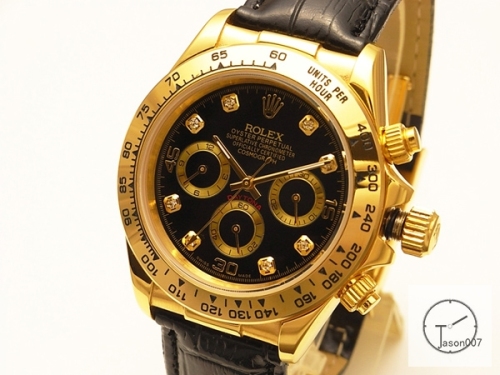 Rolex Cosmograph Daytona 18k Gold Black Diamond Dial Stainless steel and 18K Yellow Gold Oyster Bracelet Automatic Brown Leather Strap Men's Watch 116508 AAYZ2569805579440