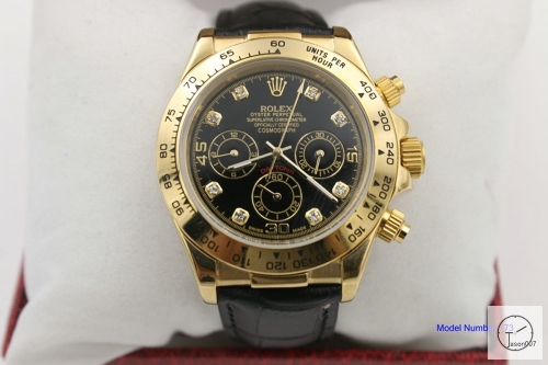 Rolex Cosmograph Daytona 18k Gold Black Diamond Dial Stainless steel and 18K Yellow Gold Oyster Bracelet Automatic Brown Leather Strap Men's Watch 116508 AAYZ257581679440