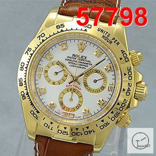 Rolex Cosmograph Daytona 18k Gold Silver Diamond Dial Stainless steel and 18K Yellow Gold Oyster Bracelet Automatic Brown Leather Strap Men's Watch 116508 AAYZ257481679440