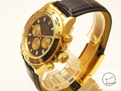 Rolex Cosmograph Daytona 18k Gold Black Dial Stainless steel and 18K Yellow Gold Oyster Bracelet Automatic Brown Leather Strap Men's Watch 116508 AAYZ2570805579440