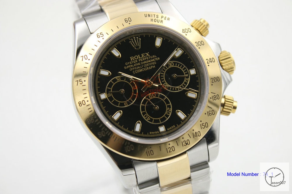 Rolex Cosmograph Daytona Two Tone Black Diamond Dial Stainless steel and 18K Yellow Gold Oyster Bracelet Automatic Men's Watch 116523 AAYZ25478579440