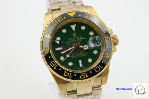 ROLEX GMT MASTER II 18k Gold Ceramic Bezel Green Dial 116718 Automatic Movement Oyster Band AAYZ261381679470